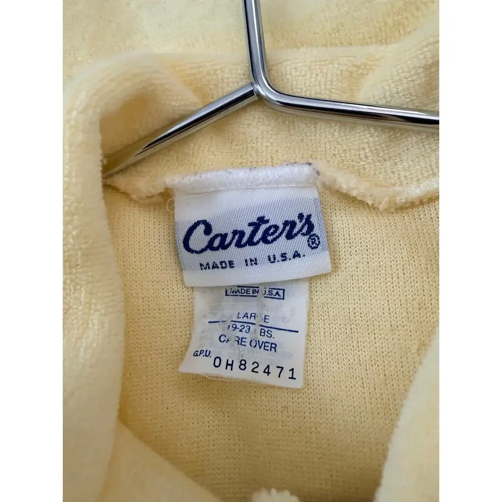 Vintage Carter’s Baby Terry Footie PJs yellow giraffe